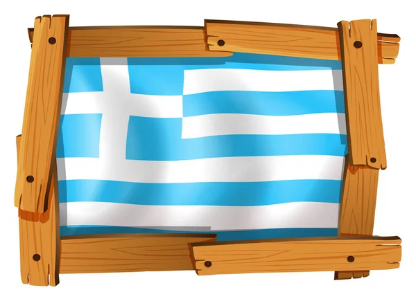 Bandera de Grecia en marco cuadrado — Archivo Imágenes Vectoriales