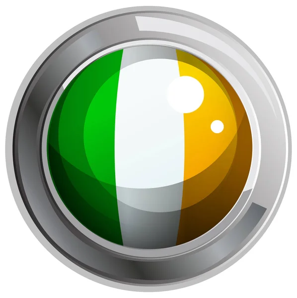 Bandera de Irlanda en placa redonda — Archivo Imágenes Vectoriales