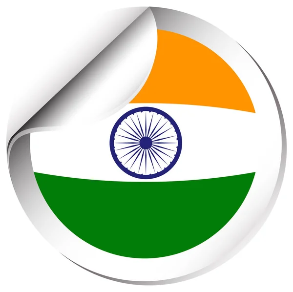 Design de etiqueta para bandeira da Índia —  Vetores de Stock