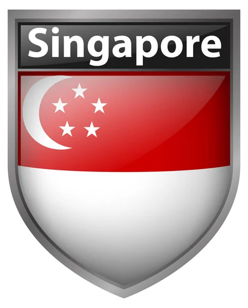 Diseño de insignia para bandera de Singapur — Vector de stock