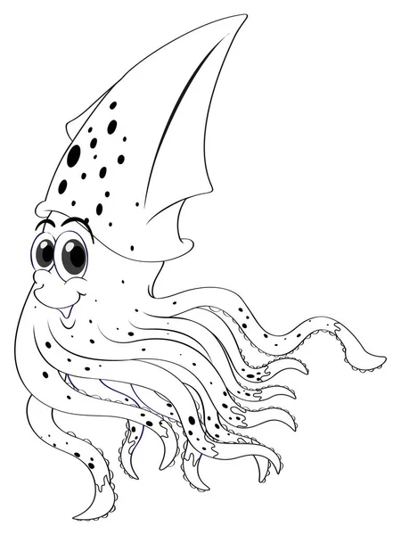 Animal outline for squid — Stock Vector