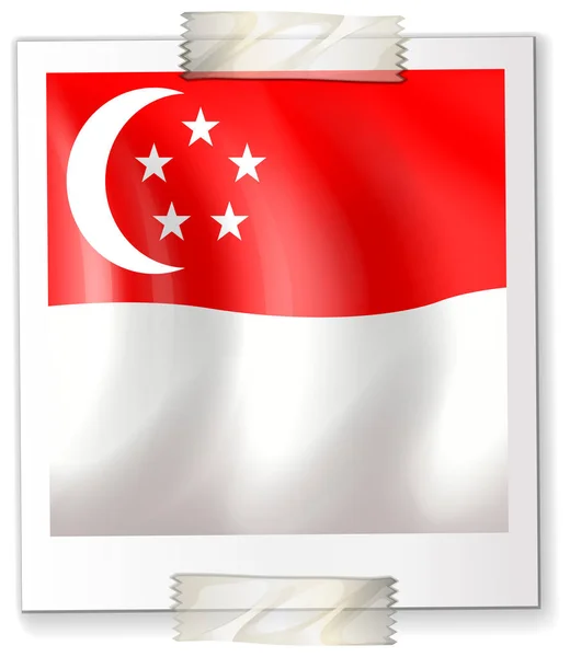 Singapore Flagge auf quadratischem Papier — Stockvektor