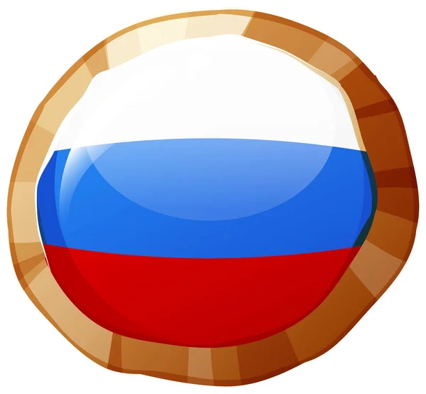 Bandera de Rusia en placa redonda — Vector de stock