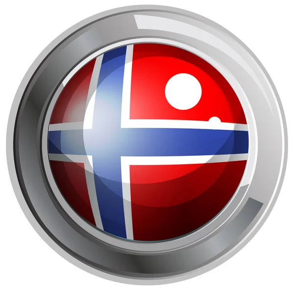 Norge flagga på runda badge — Stock vektor