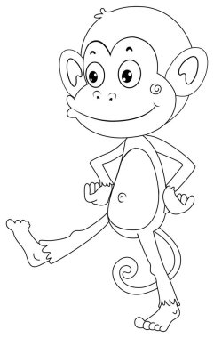 Mutlu maymun için hayvan anahat