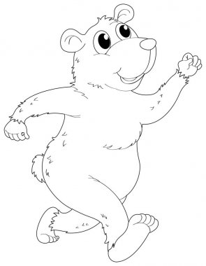 Kuzey Amerika boz ayısı için hayvan karakter doodle