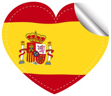 Kalp şeklinde İspanya için etiket tasarım