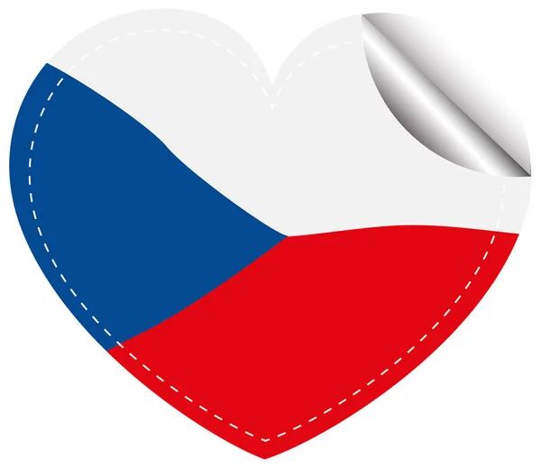Flaggan ikon design för Chilie i hjärta form — Stock vektor