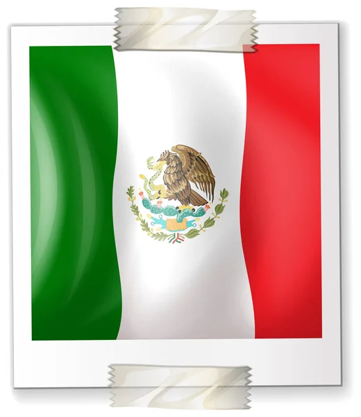 Mexico flag on square paper — Stock Vector