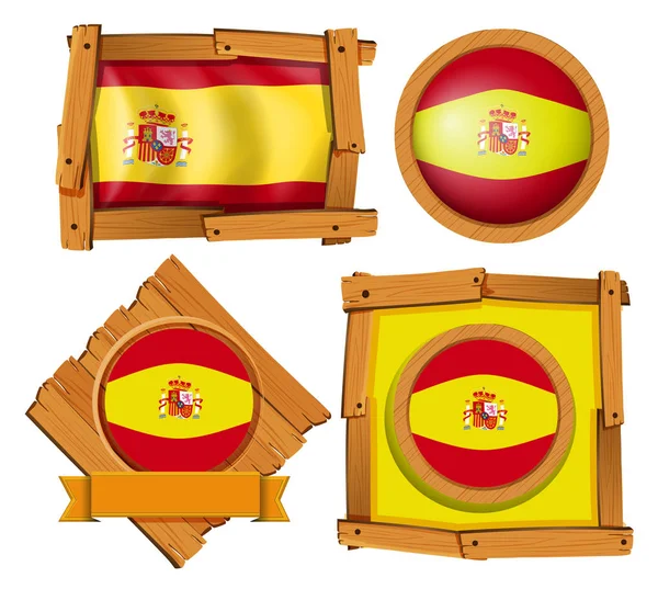 Icona con disegno per la bandiera di Spagna — Vettoriale Stock
