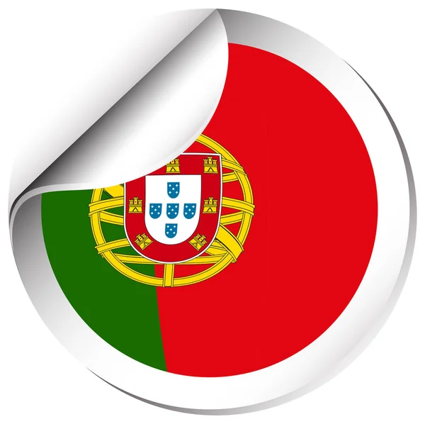 Sticker ontwerp voor Portugal vlag — Stockvector