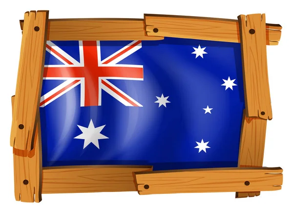Bandera de Australia en marco de madera — Vector de stock
