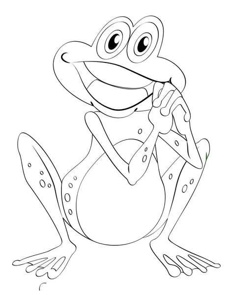 Mutlu kurbağa için hayvan karakter doodle — Stok Vektör