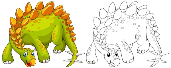 Doodle bosquejo animal de dinosaurio — Vector de stock