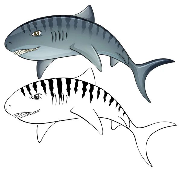 Tierskizze für Hai — Stockvektor
