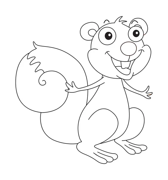 Doodle animale per scoiattolo felice — Vettoriale Stock