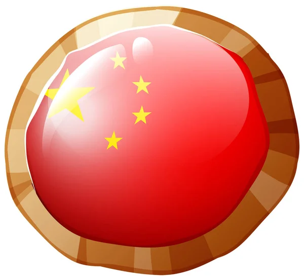 Badge design pour le drapeau de la Chine — Image vectorielle