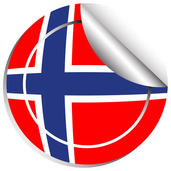 ノルウェー国旗のステッカー デザイン — ストックベクタ