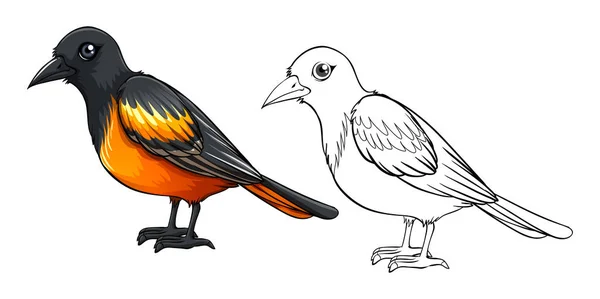 Doodle animal para pássaro — Vetor de Stock