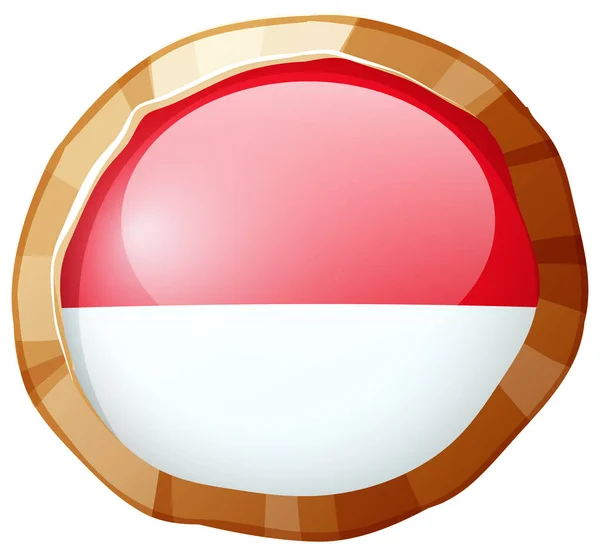 印尼国旗的圆形图标 — 图库矢量图片
