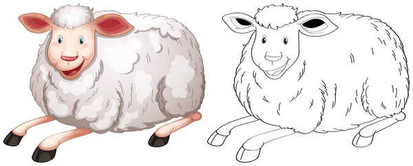落書き羊の動物キャラクター — ストックベクタ