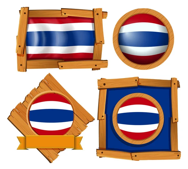 다른 모양에 태국 국기 아이콘 디자인 — 스톡 벡터
