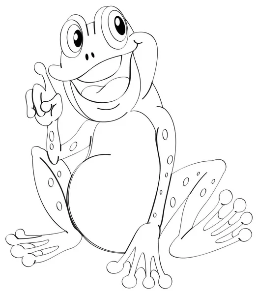 Doodle zvířat obrys happy frog — Stockový vektor