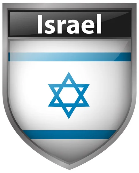 Dessin d'insigne pour le drapeau Israël — Image vectorielle