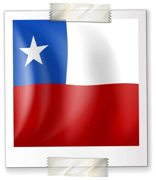 Badge design för Chile flagga i fyrkantig form — Stock vektor