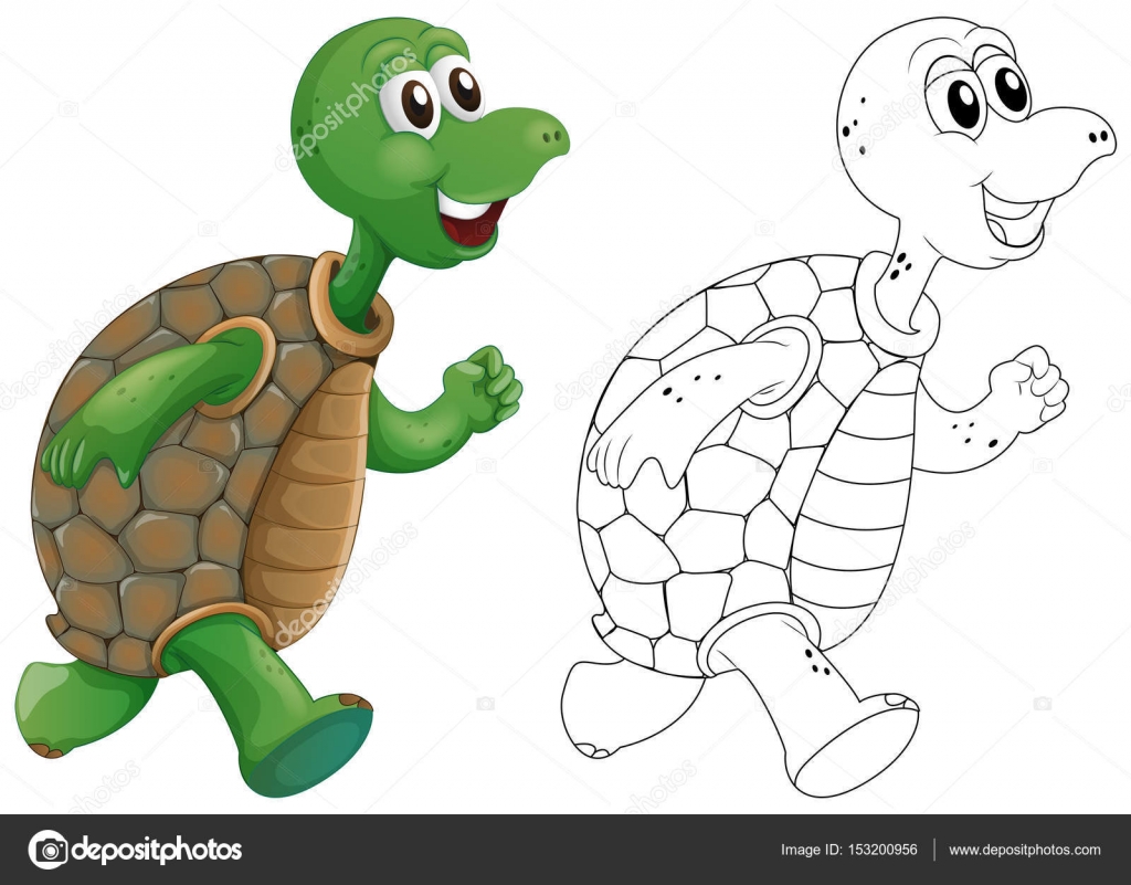 Animal Esquema Para Tortuga Corriendo Vector De Stock Animal Esquema Para Tortuga Corriendo Vector De Stock
