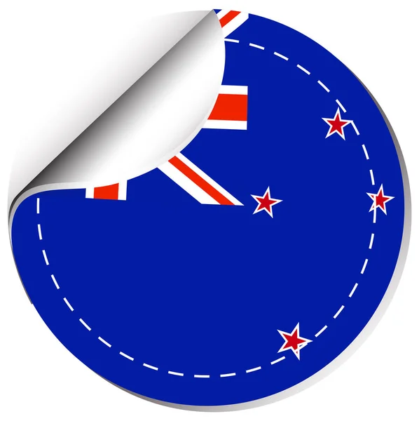 Sticker design for flag of New Zealand — Stock Vector