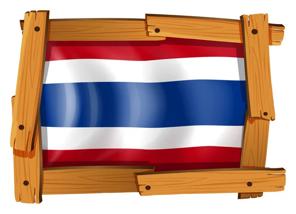 Drapeau de la Thaïlande dans un cadre en bois — Image vectorielle