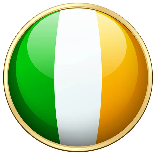 İrlanda bayrağı yuvarlak simge — Stok Vektör