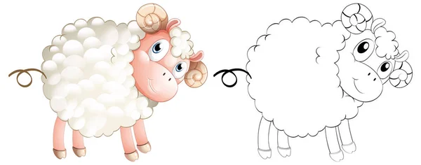 Doodle animal for little lamb — Stock Vector