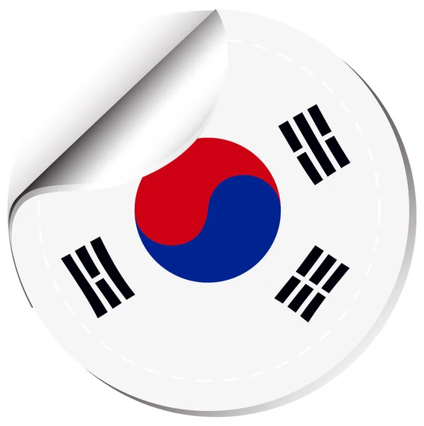 Etiket tasarımı için Güney Kore bayrağı — Stok Vektör