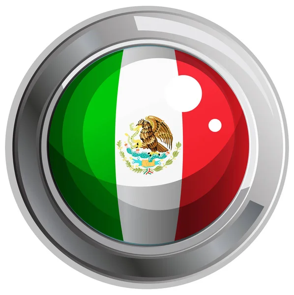 Vlag van Mexico op ronde badge — Stockvector