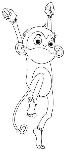 Esquema animal para el mono feliz — Vector de stock