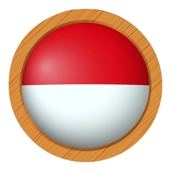 Vlag van Indonesië op ronde badge — Stockvector