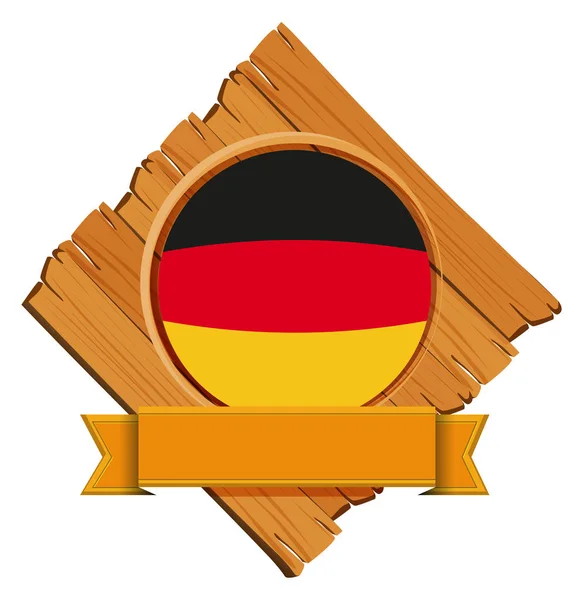 Flag of Germany on wooden board — Stock Vector