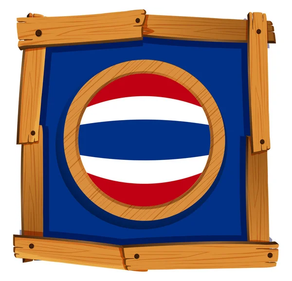 Bandera de Tailandia en marco de madera — Vector de stock
