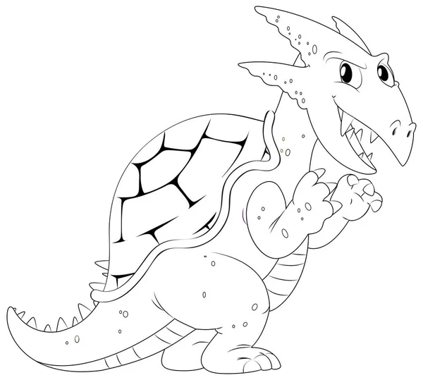 Doodle animal para dragón — Vector de stock