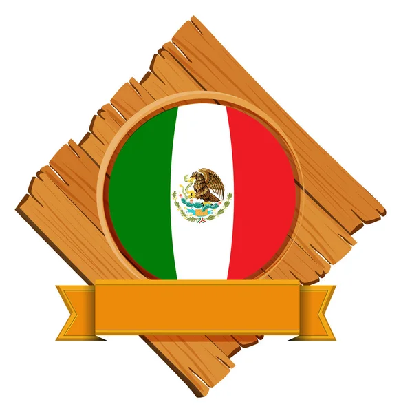 Bandera de México sobre tabla de madera — Vector de stock