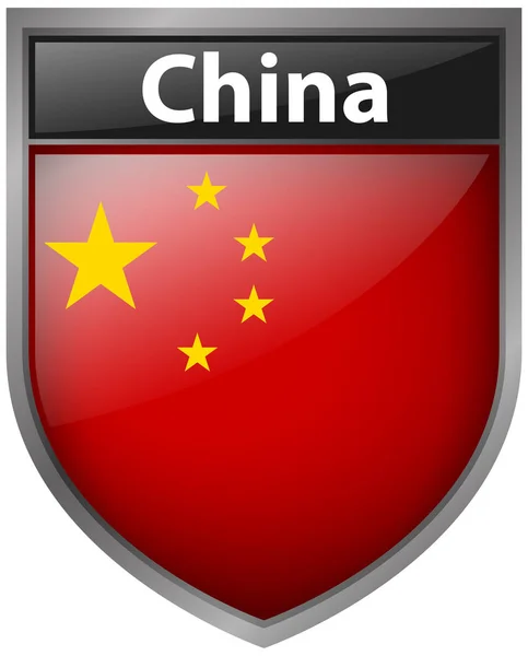 Badge design for flag of China — Stock Vector