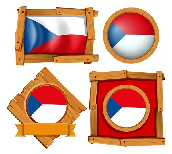 Vlag van Chili op verschillende frames — Stockvector