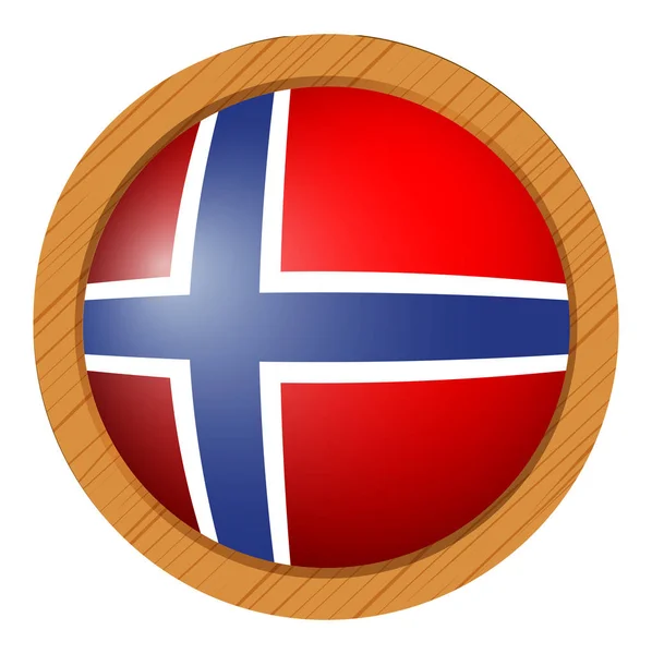 Bandiera della Norvegia nell'icona rotonda — Vettoriale Stock