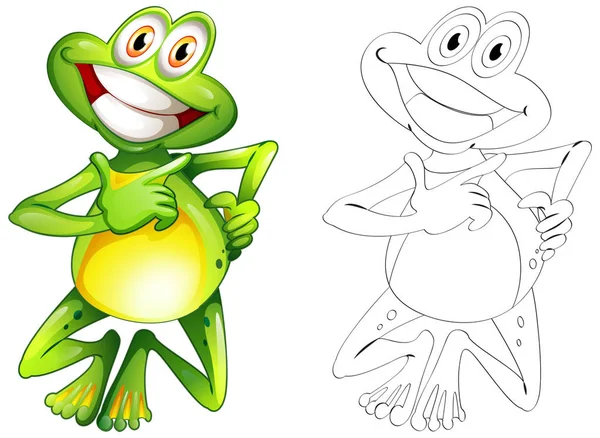 涂鸦的快乐青蛙动物 — 图库矢量图片