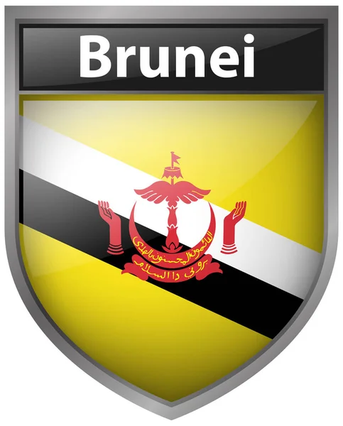 Odznaka projekt dla Flaga Brunei — Wektor stockowy