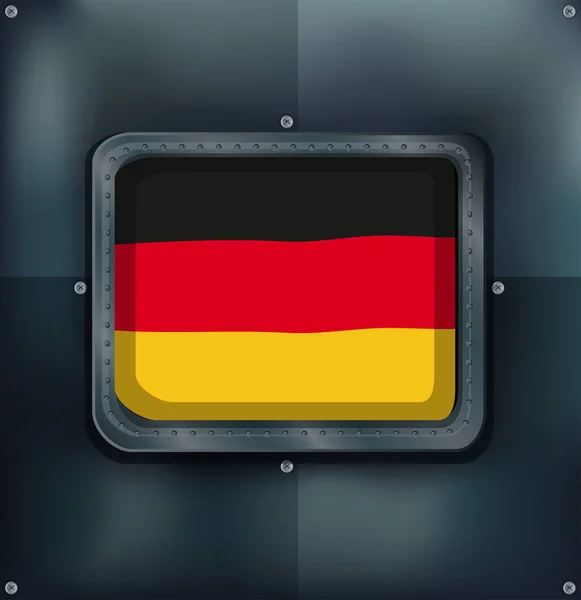 Drapeau de l'Allemagne sur cadre métallique — Image vectorielle