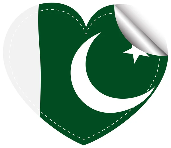 Sticker design pour drapeau Pakistan — Image vectorielle