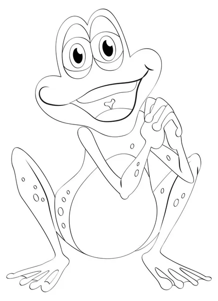 Contour animal pour grenouille heureuse — Image vectorielle